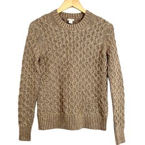 J. Crew Metallic Cable Knit Honeycomb Sweater